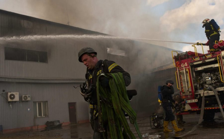 Hundreds evacuate after Russian strike on warehouse near Kyiv kills at least 27