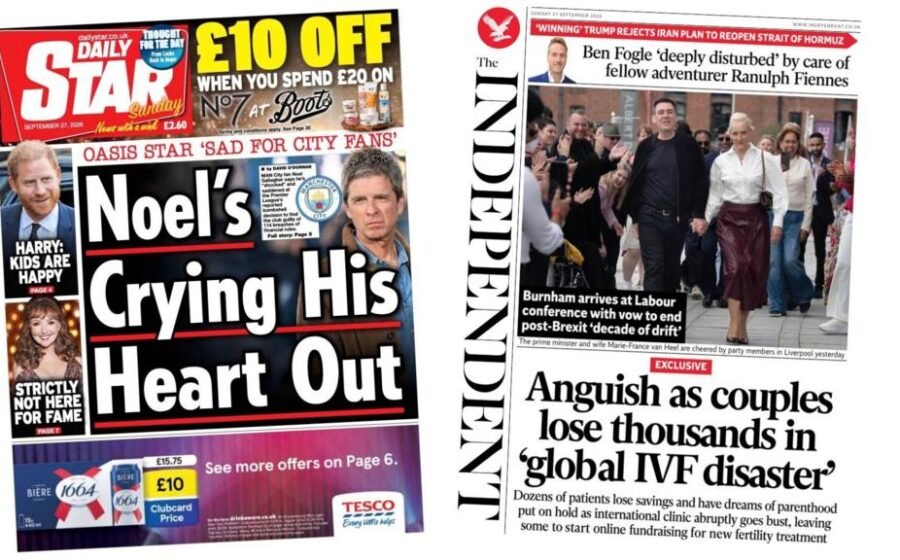 The Papers: 'Noel's crying his heart out' and 'global IVF disaster'