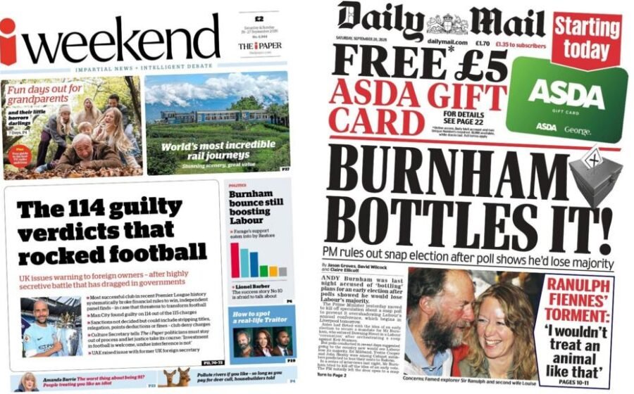 The Papers: 'Verdicts that rocked football' and 'Burnham bottles it'