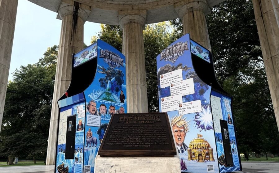 Anti-Trump crusaders put up new video game display in DC to mock president’s Greenland hopes