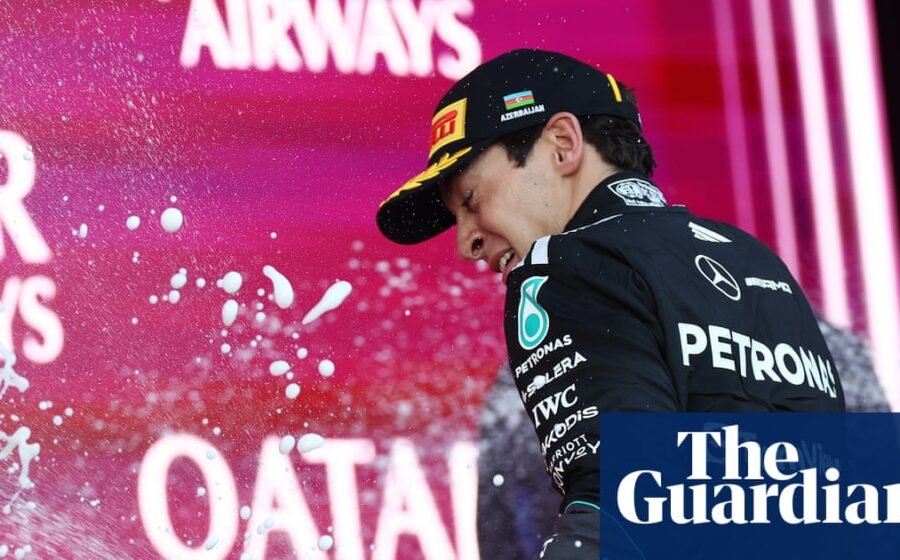 George Russell holds off Max Verstappen to win crash-filled F1 Azerbaijan GP