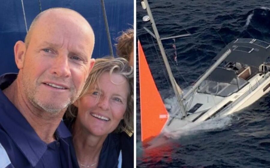 Couple describes relief at rescue after whale destroys their yacht