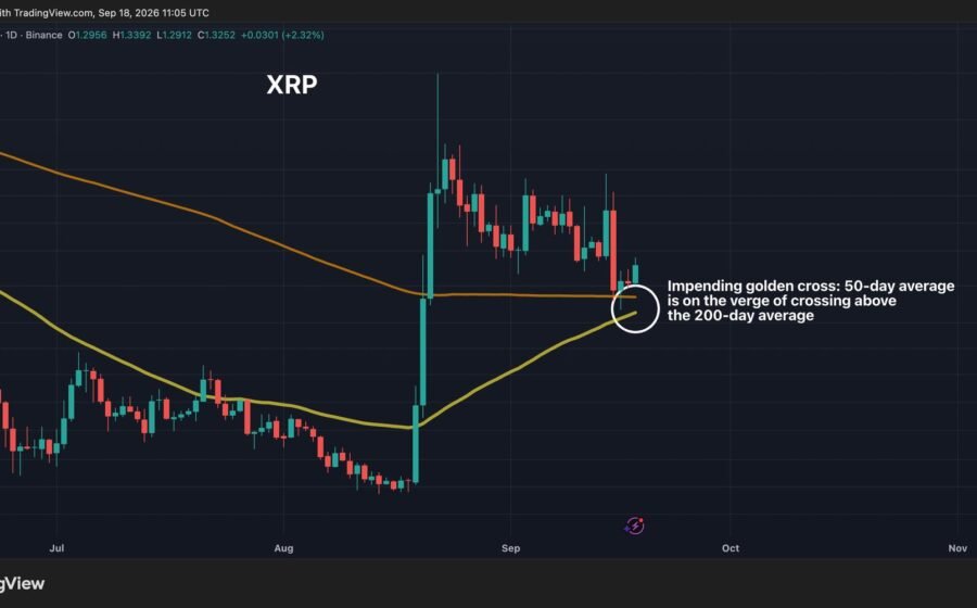 XRP on the brink of a golden cross as focus switches to altcoins
