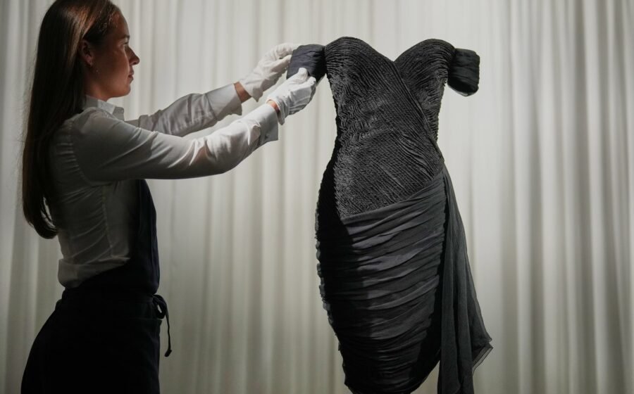 Back in black: Princess Diana's 'revenge dress' goes on show ahead of Sotheby's auction