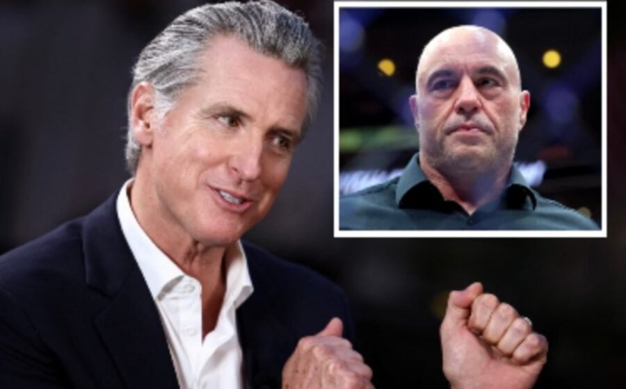 Gavin Newsom claims ‘bull**** artist’ Joe Rogan is too scared to have him join the show