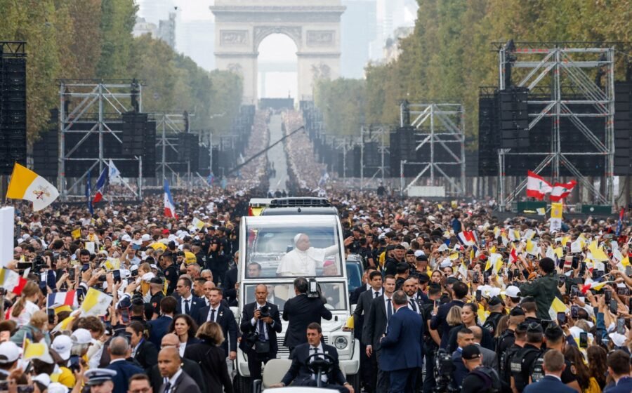Huge crowds cheer Pope Leo as he leads open-air Mass in Paris