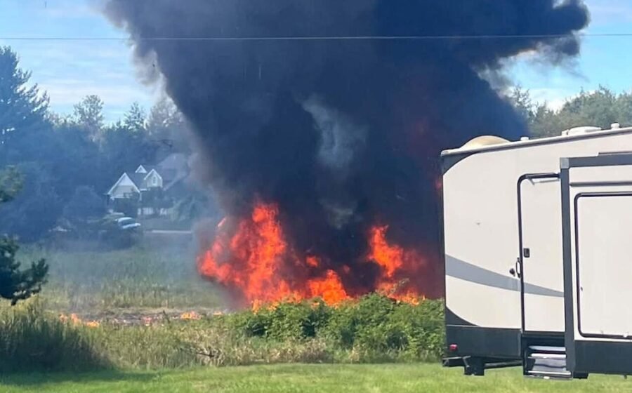 F-16 from Texas crashes in Michigan, evacuation order lifted