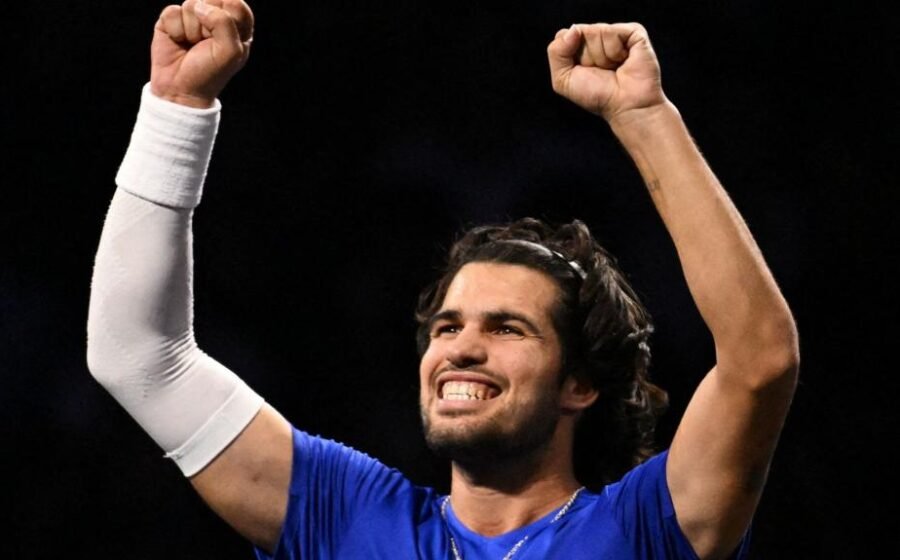 Alcaraz wins after saving match points as Europe lead Laver Cup