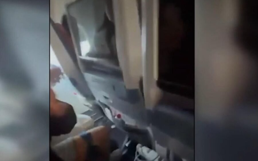Witness video shows chaos inside Israel-bound plane before emergency landing