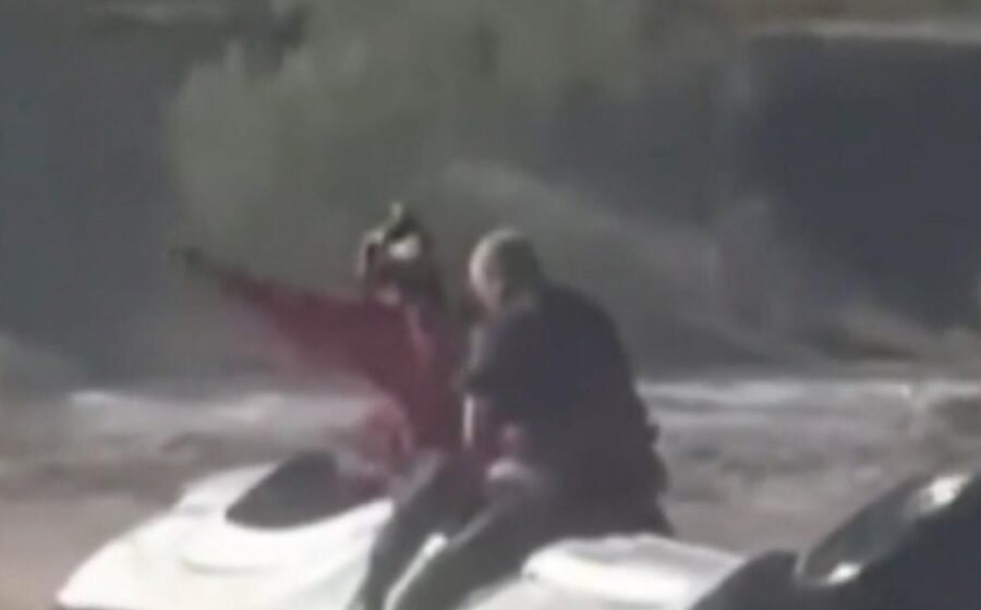 Video shows daring helicopter rescue after Arizona man's truck gets stuck in floodwaters