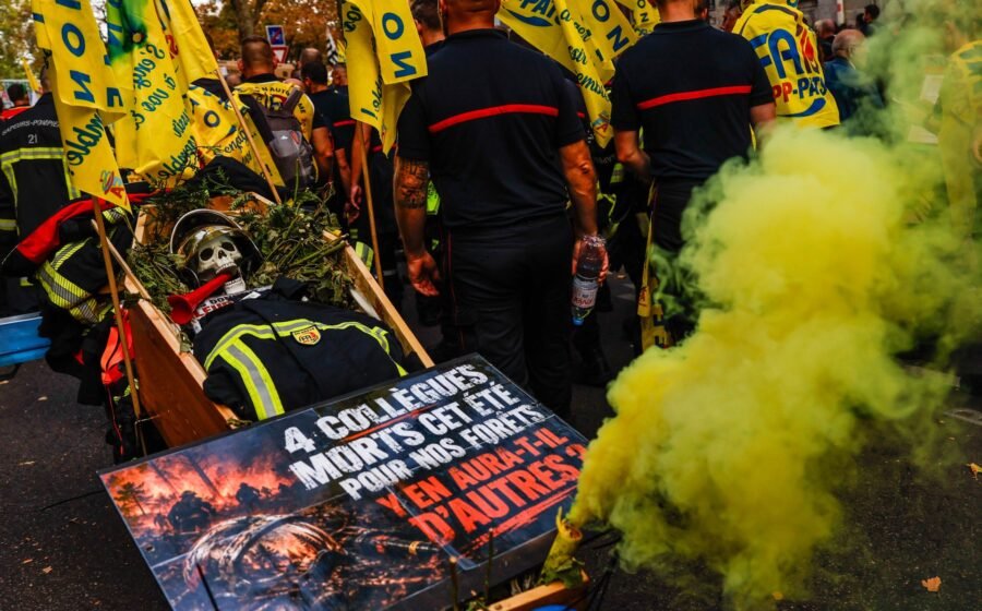 Public workers in France strike over pay as student protests turn violent