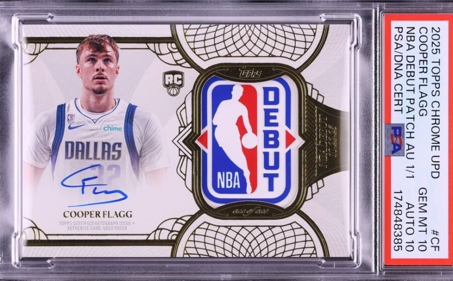 💰 Flagg's 1-of-1 rookie debut patch card sells for record $8.04M