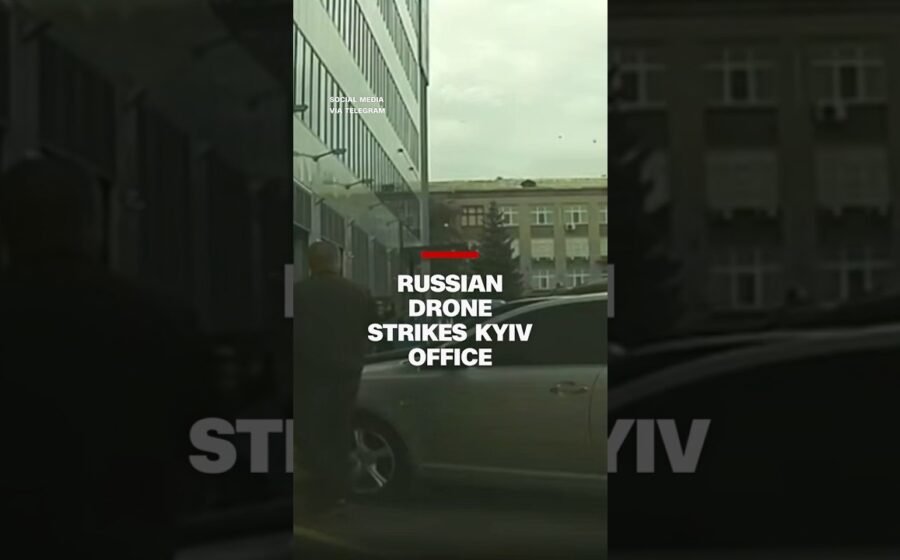 Russian drone hits Kyiv office
