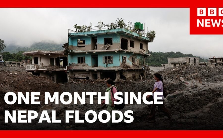 One month since catastrophic floods hit Nepal | BBC News