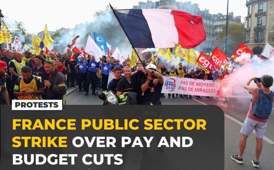 Tens of thousands join France public sector strike over pay and budget cuts
