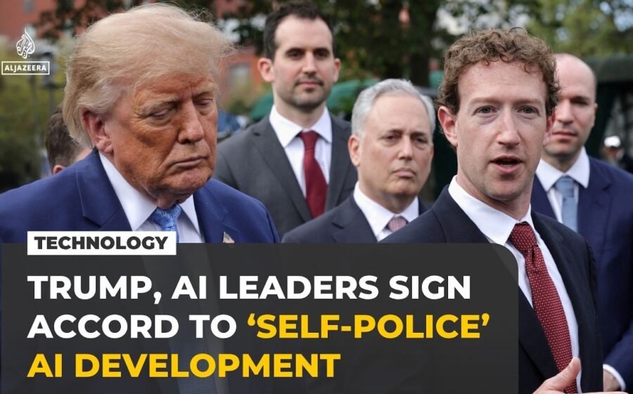 Trump, tech bosses sign voluntary pact pledging ‘robust’ AI safeguards