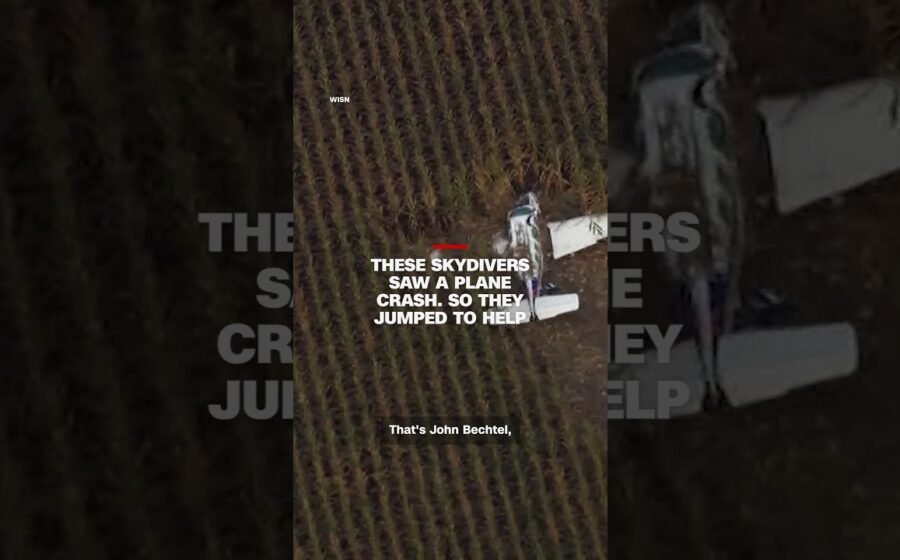 These skydivers saw a plane crash. So they jumped to help