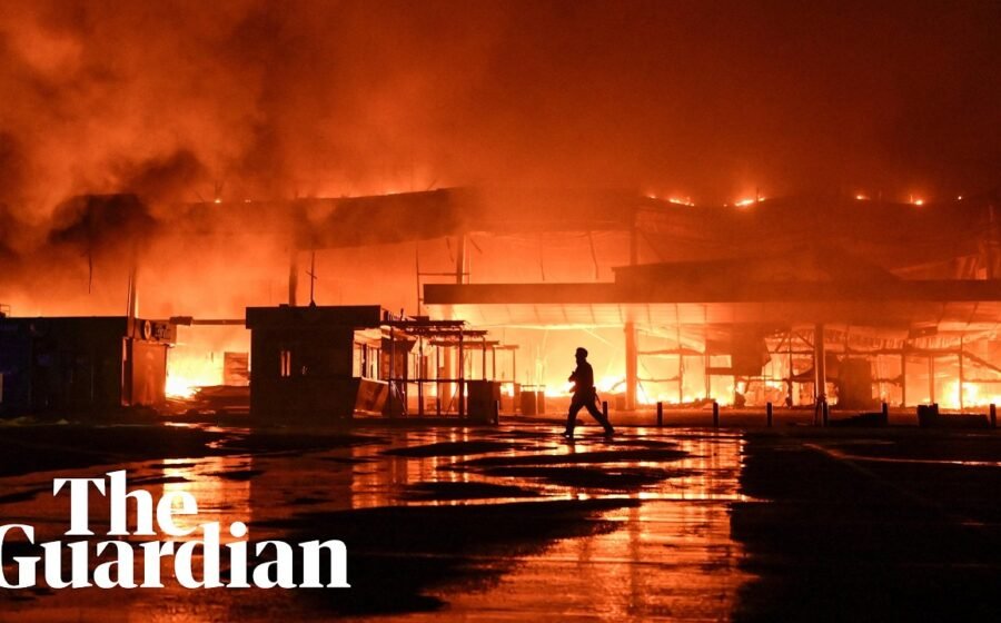 Fire engulfs Zaporizhzhia mall in Ukraine after Russian attack