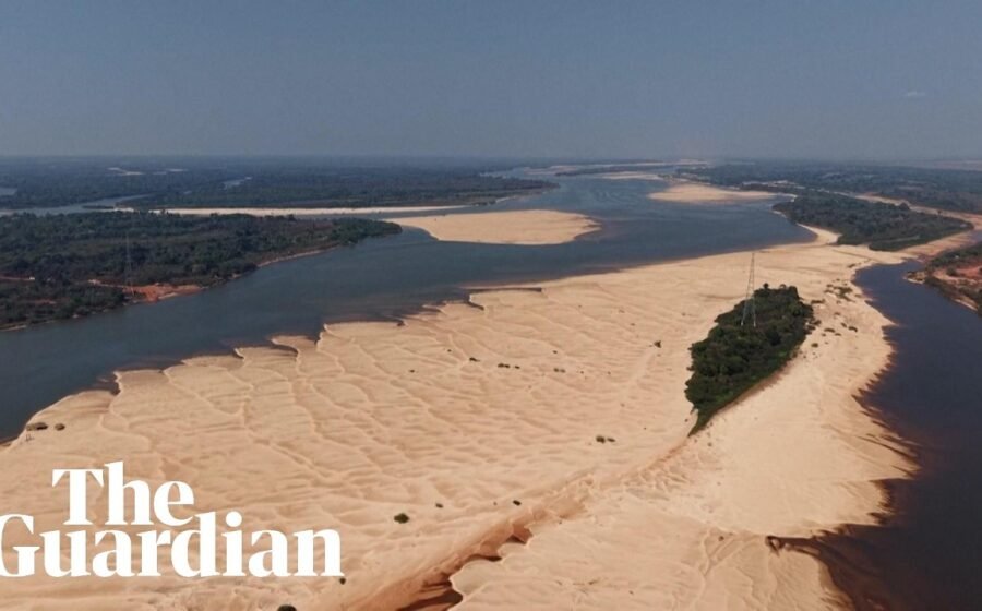 Drone footage shows severe drought hitting river in Brazil