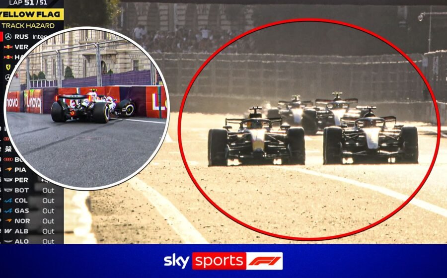 Final lap drama as Russell JUST beats Verstappen to victory in Baku!