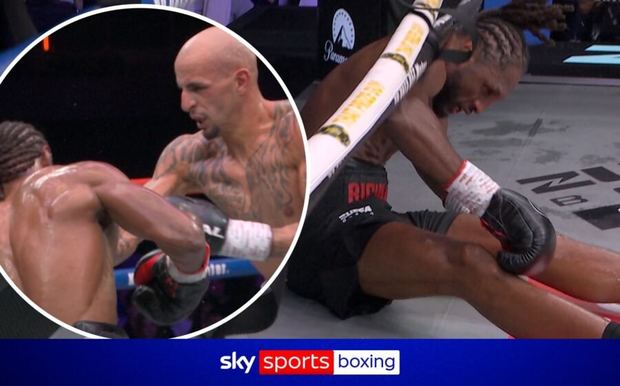 Saved by the bell! Richards survives dramatic knockdown!