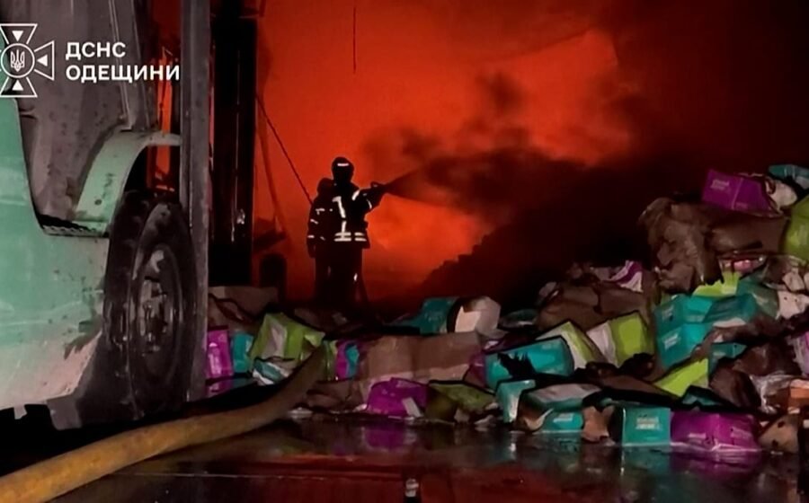 Russian missiles spark huge factory fires in Ukraine’s Odesa and Zaporizhzhia