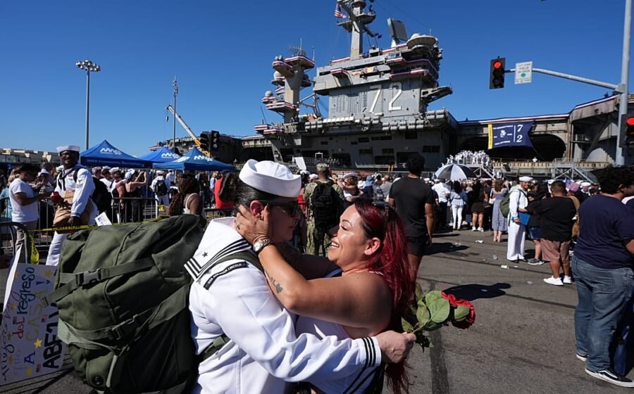 US sailors reunite with families as USS Abraham Lincoln returns home