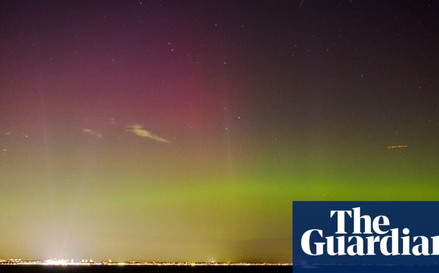 Skies across the UK illuminated by the northern lights