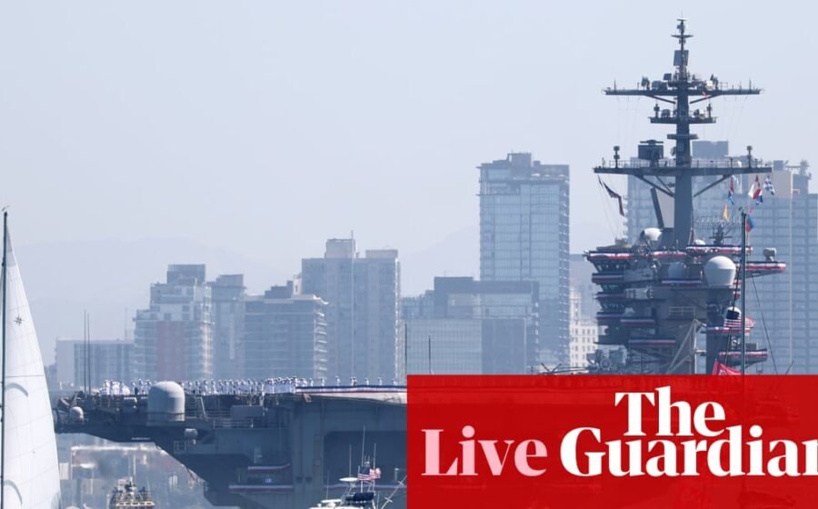 USS Lincoln arrives at San Diego base after record-breaking deployment, with families gathered to greet crew – live