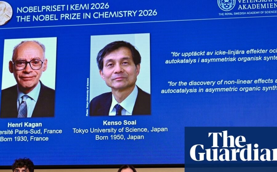 Nobel prize in chemistry awarded for work on mirror-image molecules