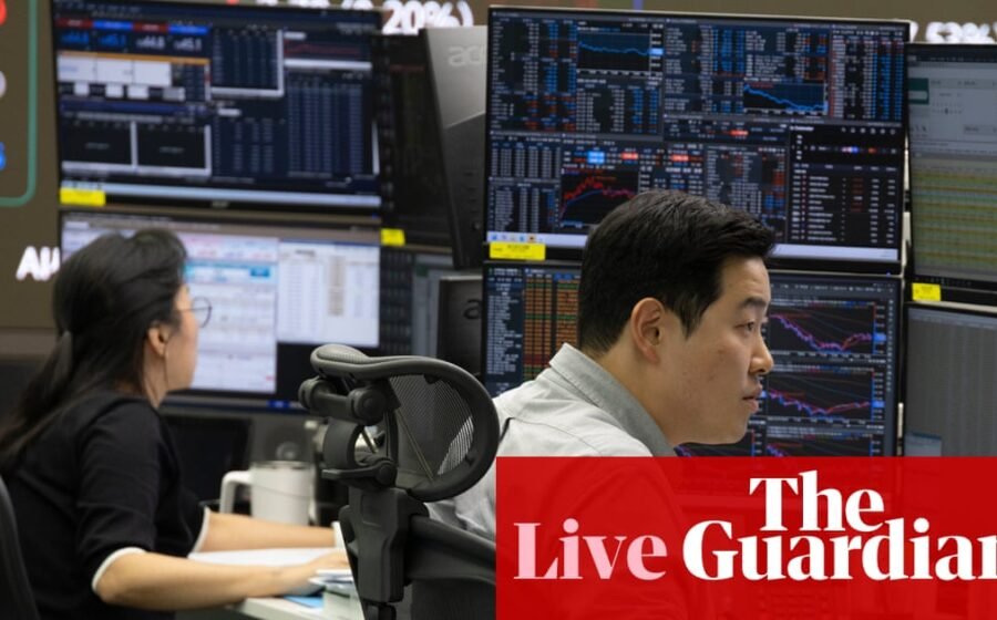 AI share sell-off drags South Korea’s stock market down to six-month low; UK growth beats forecasts in August – business live