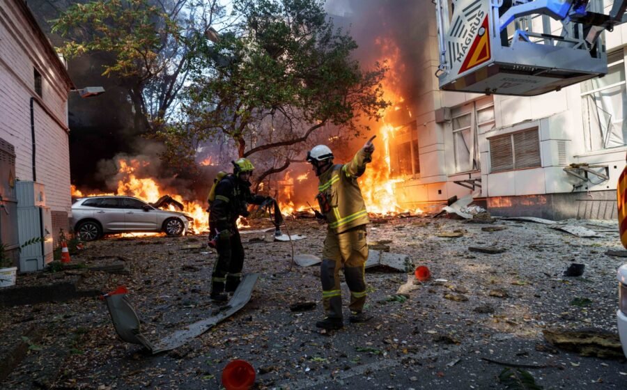 Russian drone hits school in Ukraine’s Kyiv as Moscow presses air assault