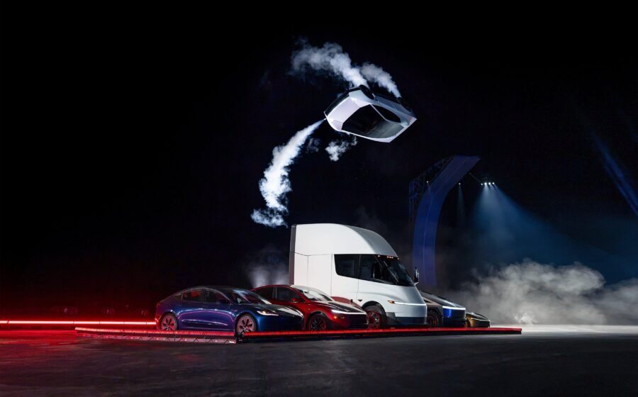 The incredible flying Tesla Roadster is just for show