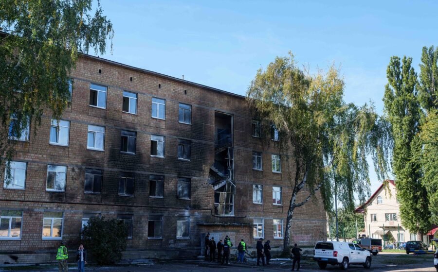 A Russian drone hits a Kyiv school as Moscow presses its aerial campaign against Ukraine