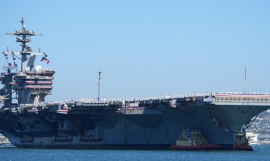 USS Lincoln docks in San Diego, returning home for first time in 321 days