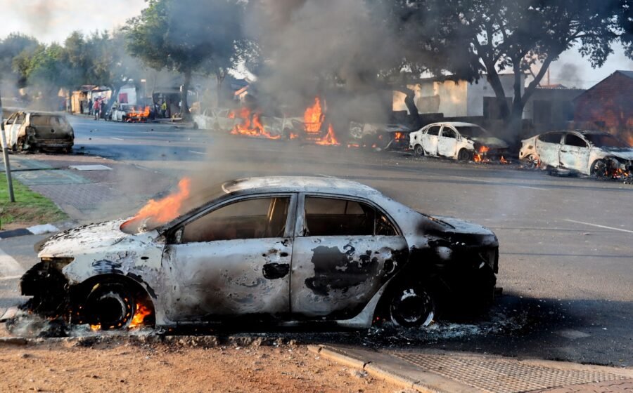 South Africa protests turn violent amid rage over asylum ruling
