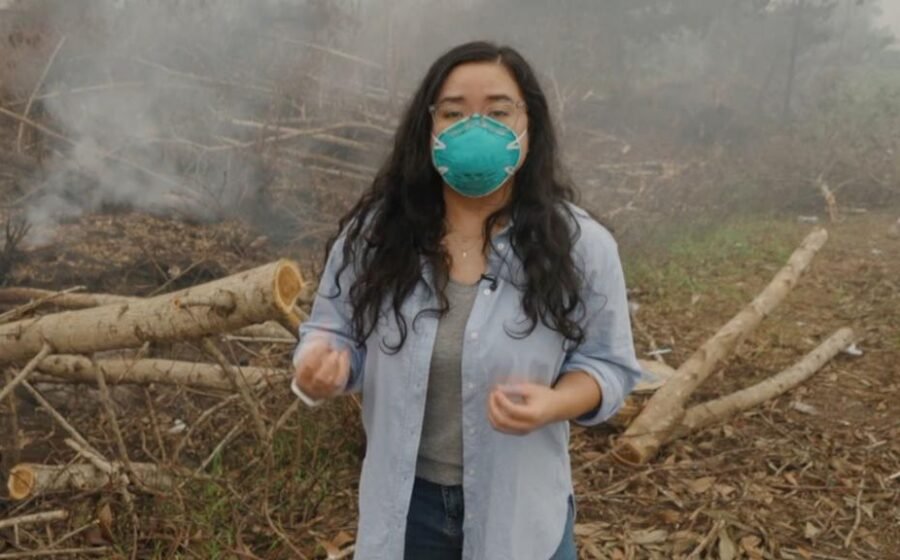 BBC visits wildfire front in haze-choked Indonesia