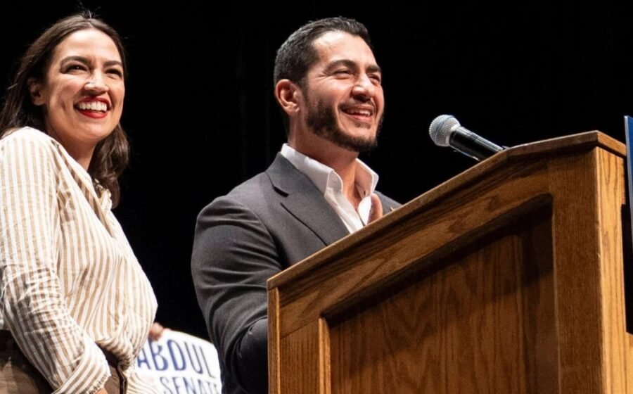 AOC campaigning for fellow progressive El-Sayed at event in red upper Michigan