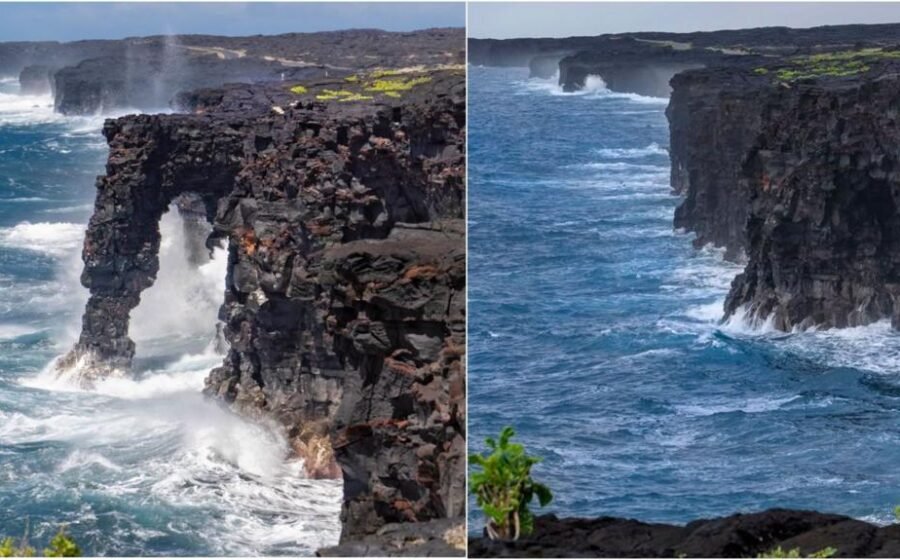 Hawaii's iconic 550-year-old Hōlei Sea Arch collapses