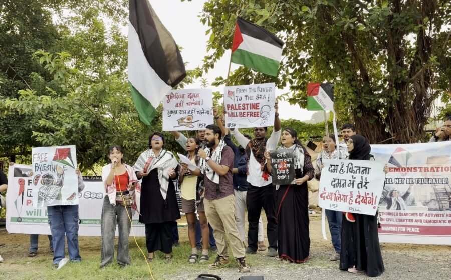 Activists protest Indian police raid over kite-flying event for Palestine