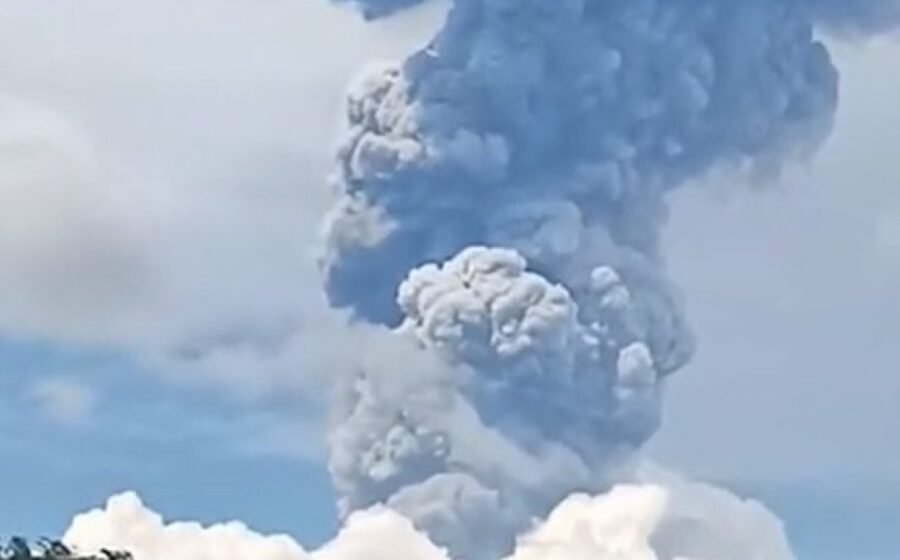 Philippines volcano erupts, creating 6km-high ash cloud