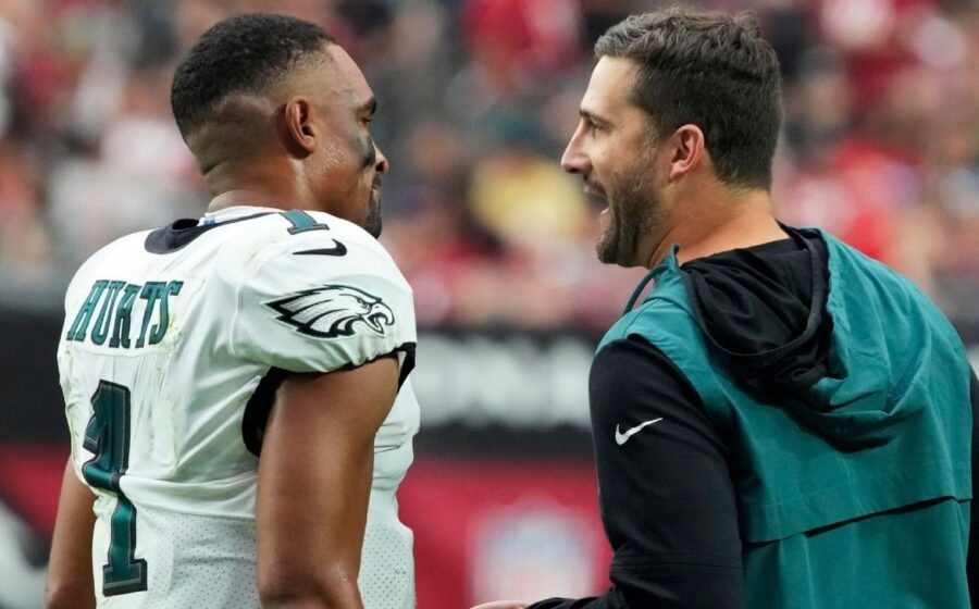 Hurts' health bigger than football, as teammates, Sirianni detail QB concern