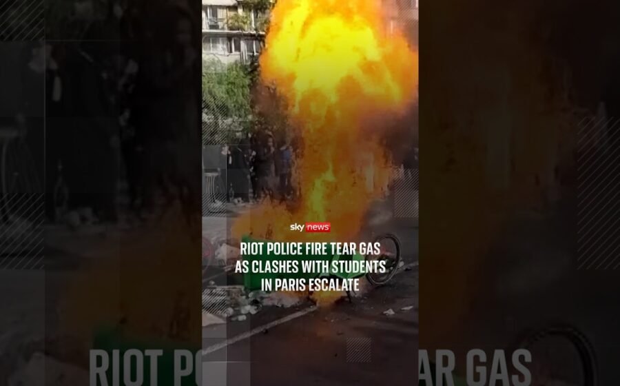 Riot police fire tear gas as clashes with students in Paris escalate