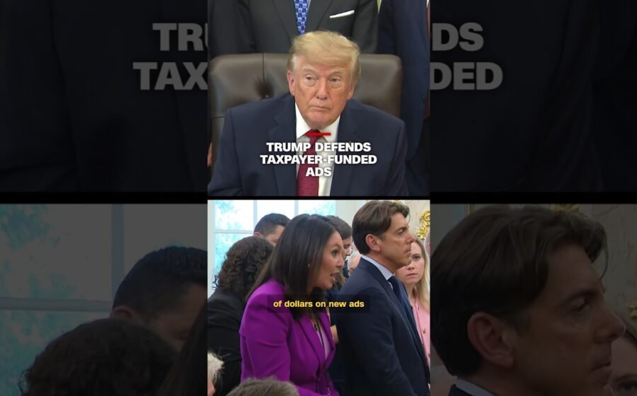 Trump defends taxpayer-funded ads
