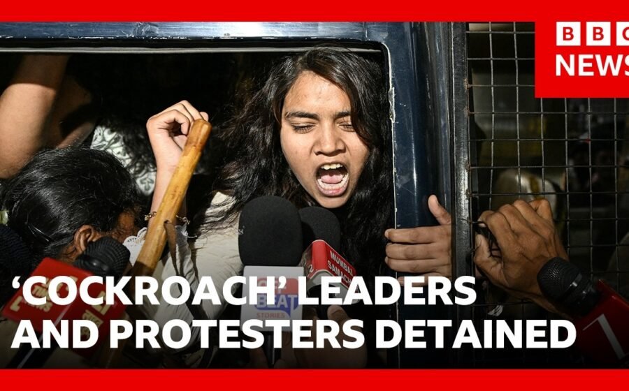 ‘Cockroach’ leaders and hundreds of protesters detained in Delhi | BBC News