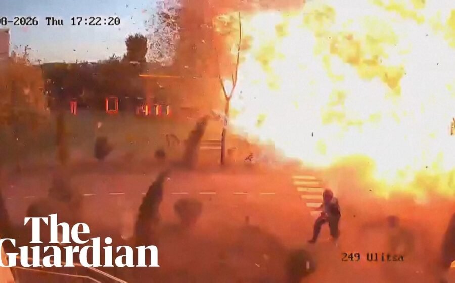 Man narrowly escapes drone strike on playground in Kyiv
