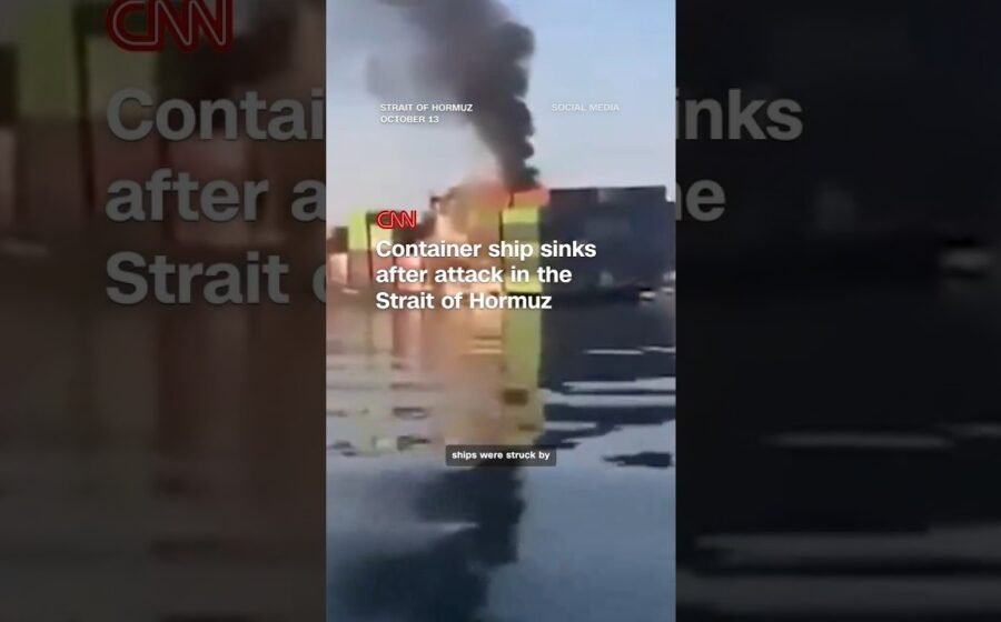 Container ship sinks after attack in the Strait of Hormuz