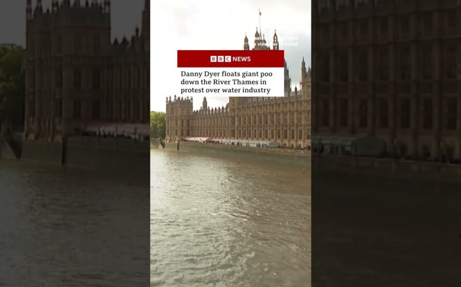 Giant poo floated down Thames in protest at water industry. #BBCNews