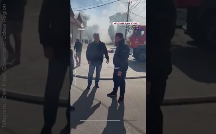 Russian jet-powered drone hits supermarket in Ukraine’s Odesa | AJ #shorts