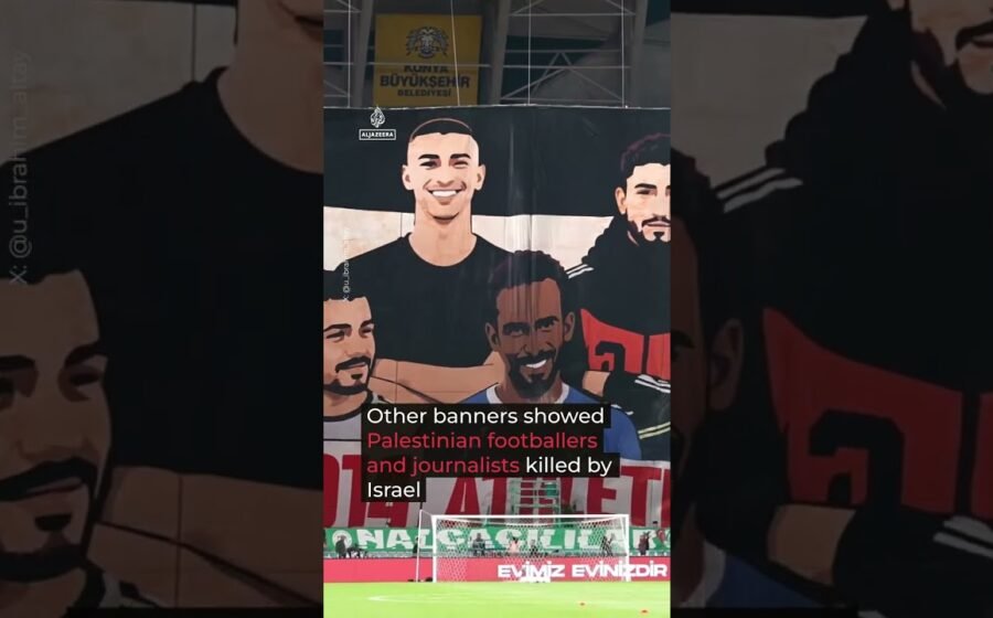 Turkish fans show support for Palestine at friendly fixture | #AJ shorts
